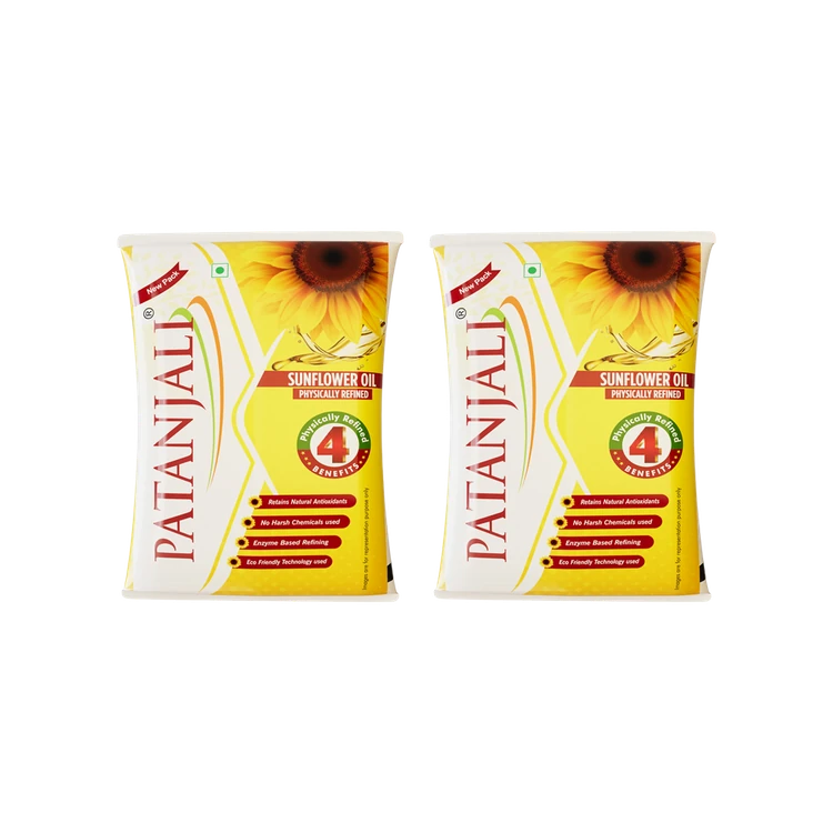 Patanjali Fortified Sunflower Oil - Pack of 2 (Suryakanthi Enne)