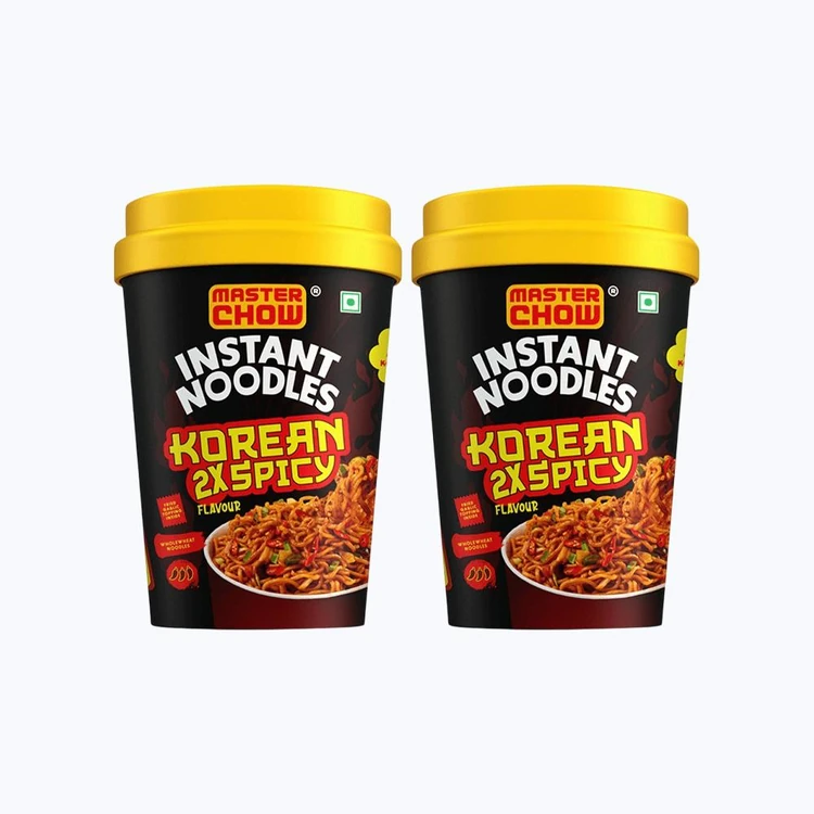 MasterChow Instant Cup Noodles (Korean 2X Spicy Flavour) - Pack of 2