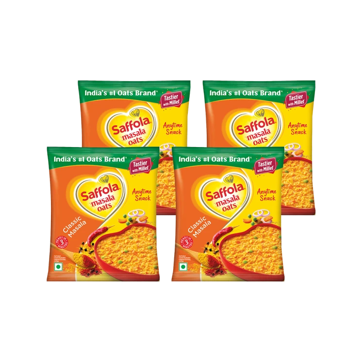 Saffola Classic-Masala Oats - Pack of 4
