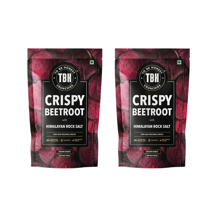 To Be Honest Crispy Beetroot with Himalayan Rock Salt Chips - Pack of 2
