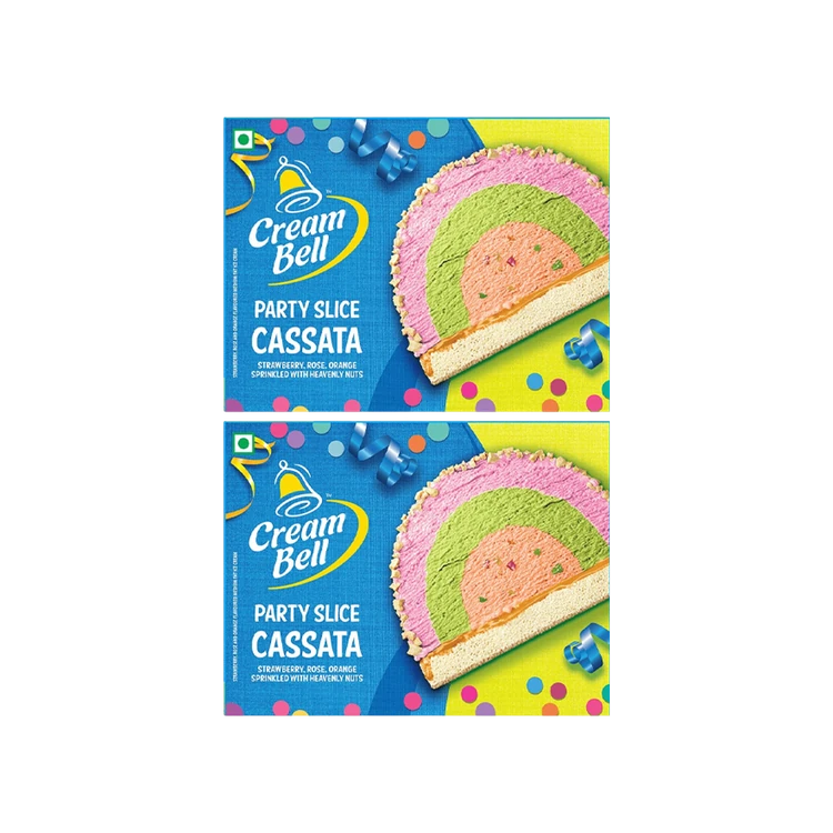 Cream Bell Party Slice Cassata Ice Cream - Pack of 2