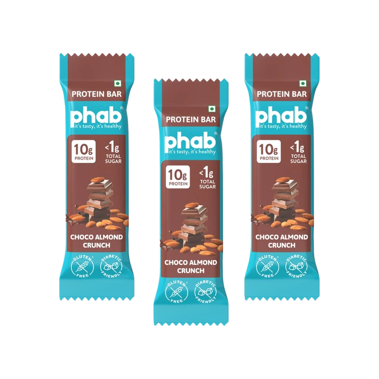 Phab Choco Almond Crunch 10g Protein Bar (Diabetic Friendly)