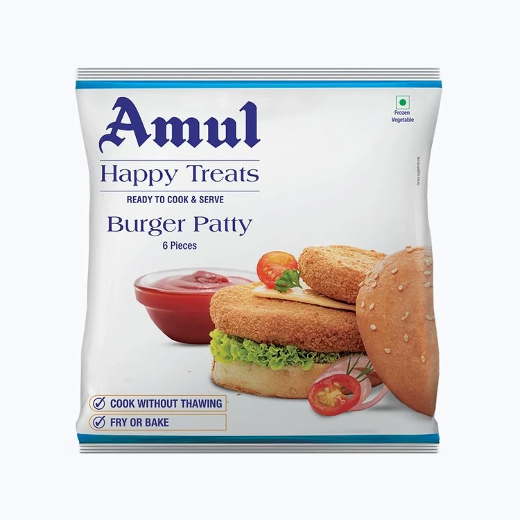 Amul Happy Treats Veg Burger Patty (Frozen)