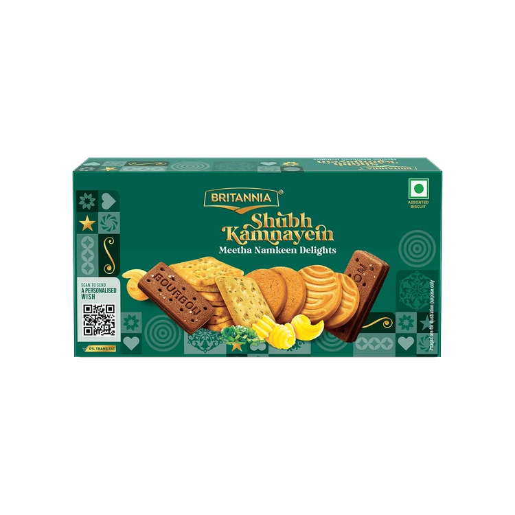 Britannia Shubhkamnaye Meetha Namkeen Delights Biscuits Gift Pack (380.5 g)
