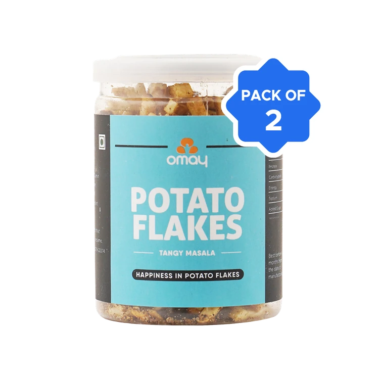 Omay Foods Roasted Potato Flakes (Tangy Masala) - Pack of 2
