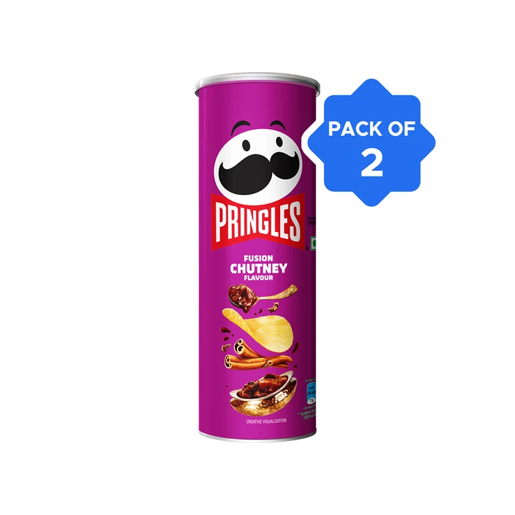 Pringles Fusion Chutney Flavour Potato Chips - Pack of 2