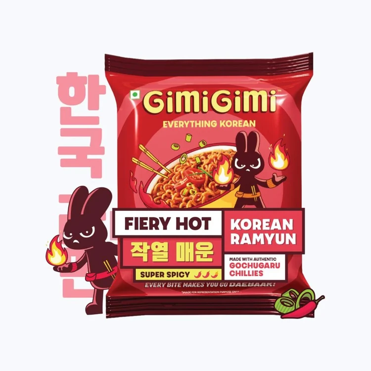 Gimi Gimi Fiery Hot - Veg Korean Ramen Noodles