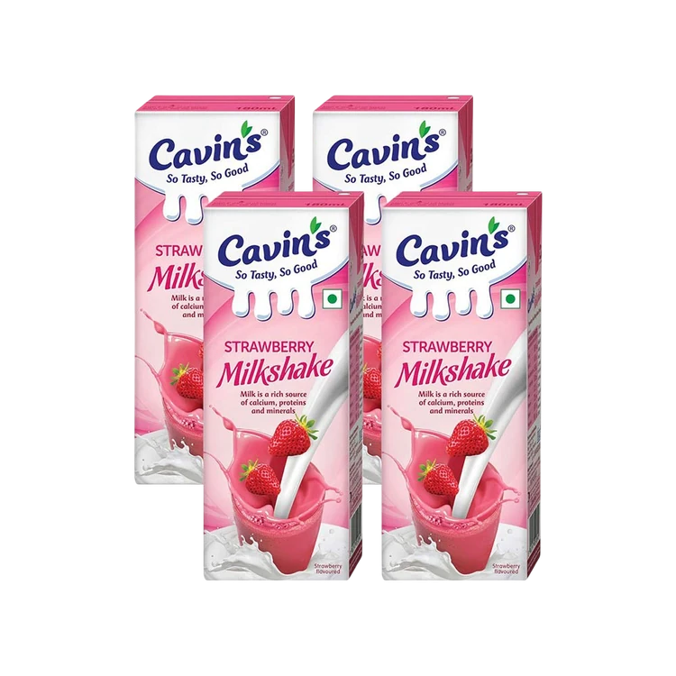 Cavin's Strawberry Milkshake - Pack of 4