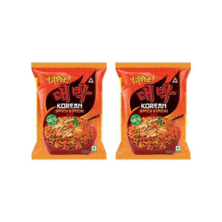 Yippee Korean Spicy Kimchi Style Veg Noodles - Pack of 2
