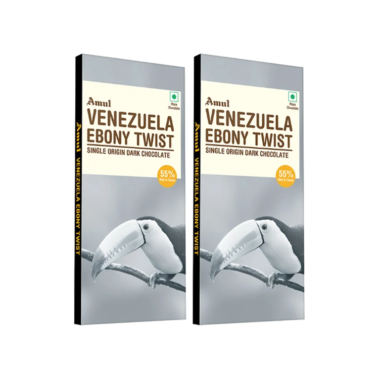 Amul Venezuela Ebony Twist Dark Chocolate Bar - Pack of 2