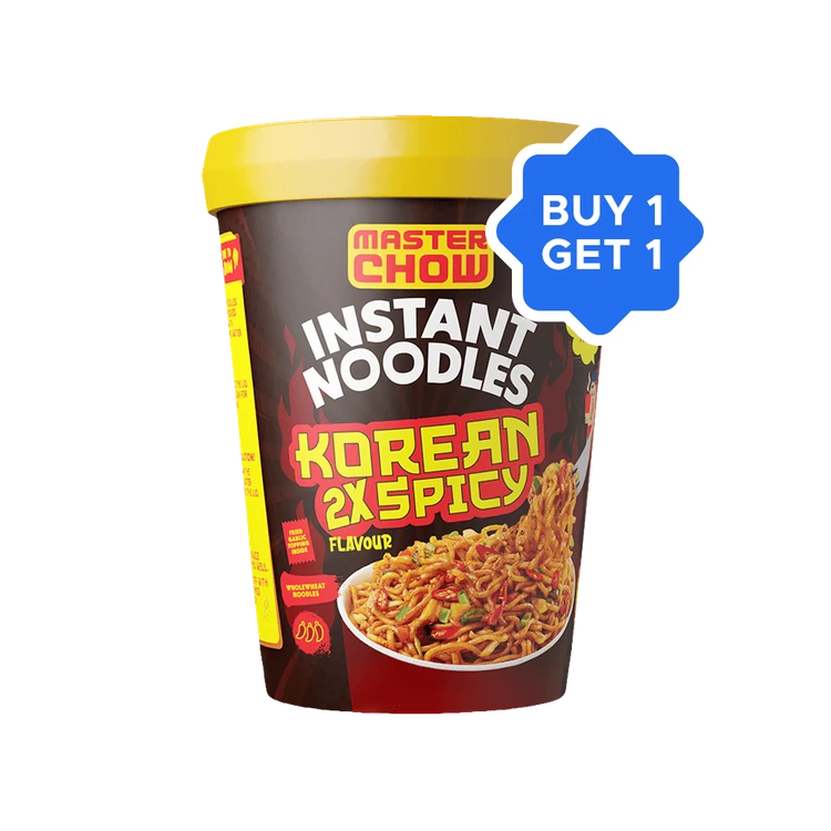 MasterChow Instant Cup Noodles (Korean 2X Spicy Flavour) - Buy 1 Get 1 Free