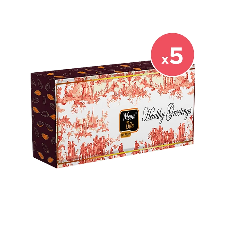 MevaBite Dry Fruits Gift Pack Healthy Greetings - Pack of 5 (Dry Fruits Udugore Pack)