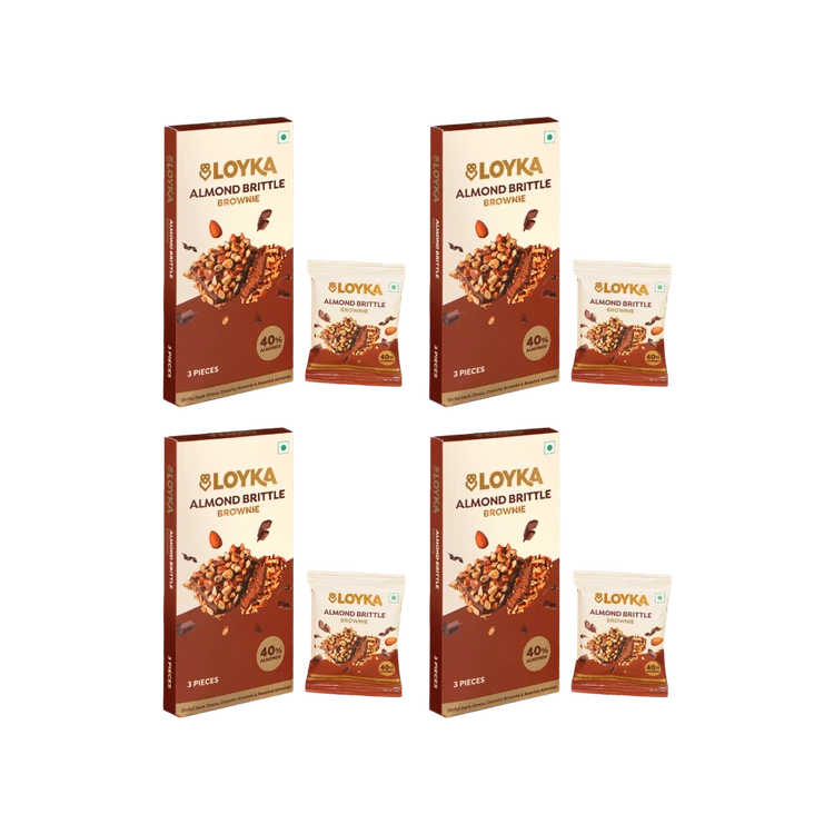 Loyka Almond Brittle Brownie Milk Chocolate Pack - Pack of 4