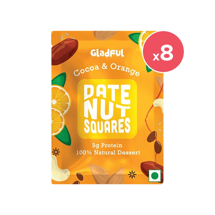 Gladful Cocoa and Orange Date Nut Squares Bites