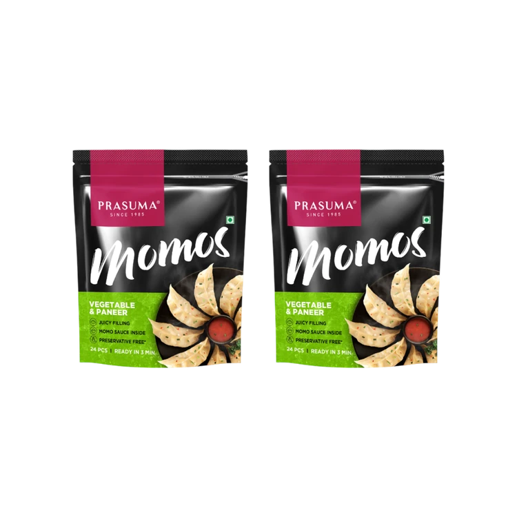 Prasuma Veg & Paneer Momos - Pack of 2