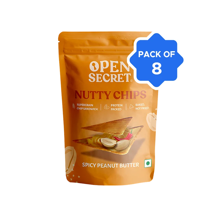 Open Secret Spicy Peanut Butter Baked Chips - Pack of 8