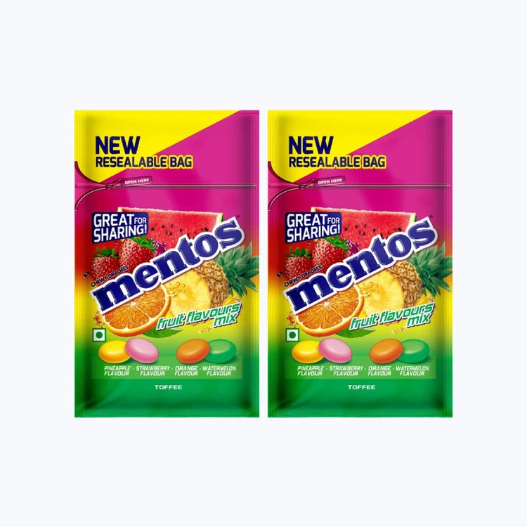 Mentos Rainbow Chewy Candy (Assorted) 40 Pcs - Pack of 2
