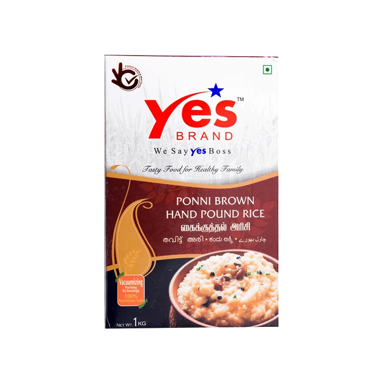 YES Brown Hand Pound Raw Ponni Rice (Long Grain) (Hasi Ponni Akki)