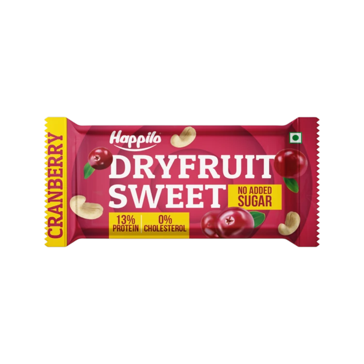 Happilo Cranberry Cashews Healthy Dry Fruit Sweet Bar