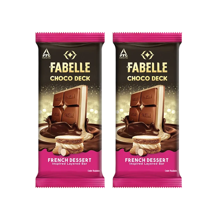 Fabelle Choco Deck French Dessert Chocolate Bar (3-Layered) - Pack of 2