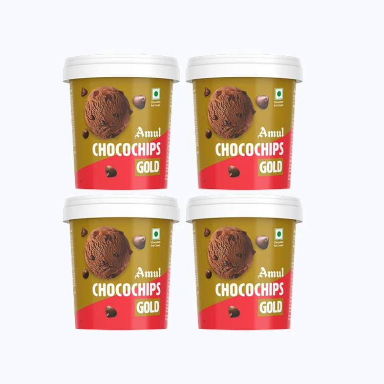 Amul Gold Chocochip Ice Cream Cup - Pack of 4