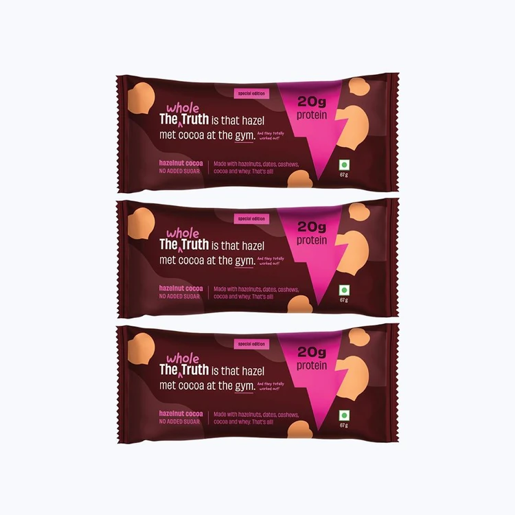 The Whole Truth Protein Bar Hazelnut Cocoa - Pack of 3