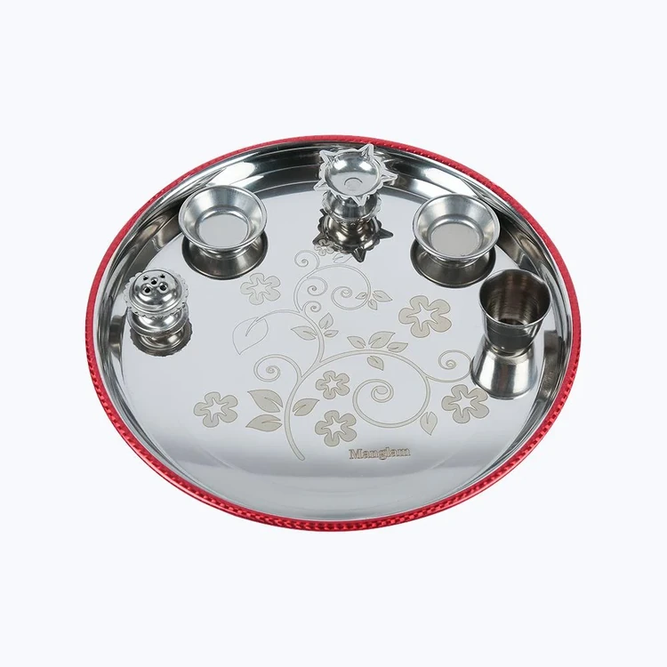 Floral Design Pooja Thali by Sohum