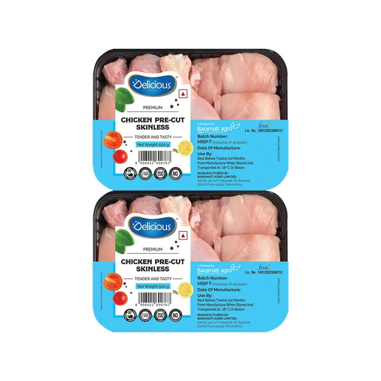 Elicious Skinless Frozen Chicken Curry Cut - Pack of 2
