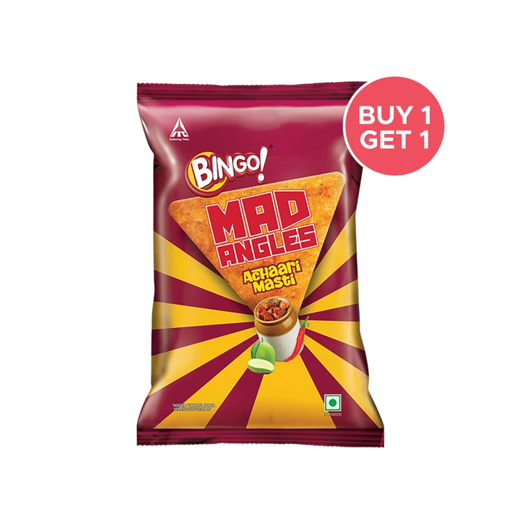 Bingo Mad Angles Achaari Masti Crisps - Buy 1 Get 1 Free