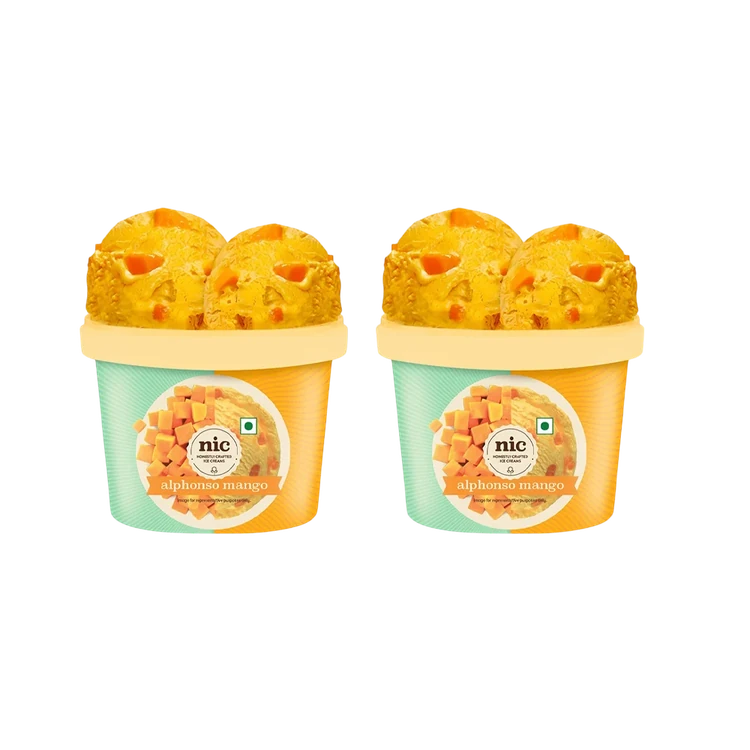 NIC Alphonso Mango Ice Cream Cup - Pack of 2