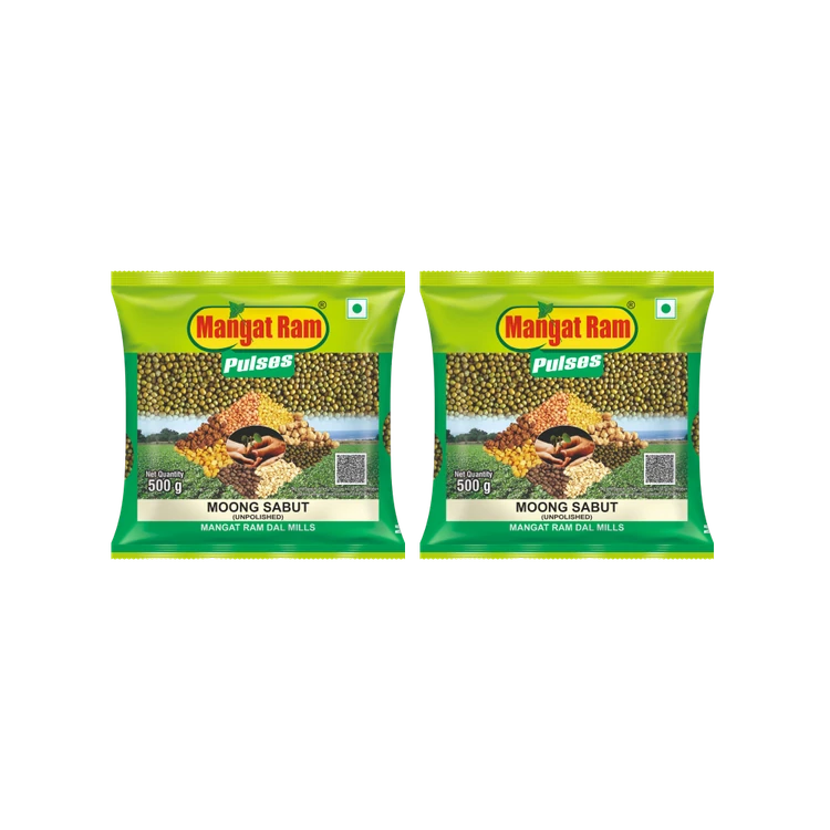 Mangat Ram Unpolished Moong (Sabut) - Pack of 2 (Hesaru Kalu)