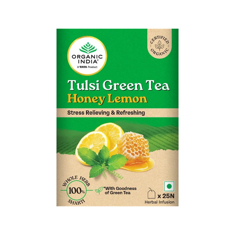 Organic India Tulsi Honey Lemon Green Tea Bags