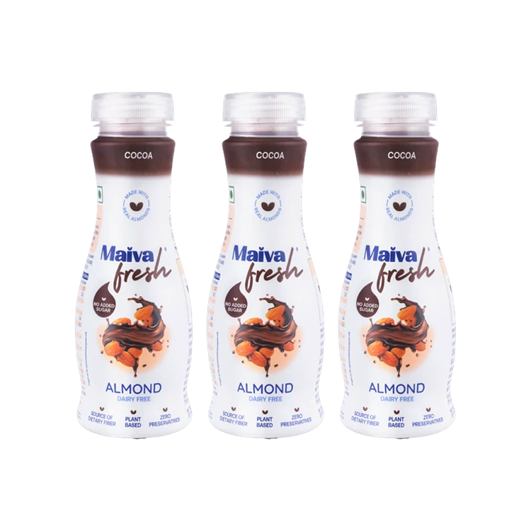 Maiva Fresh Dairy Free Almond Milk - Cocoa - Pack of 3