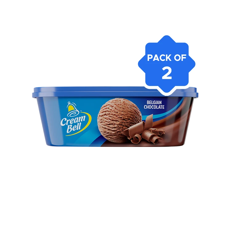 Cream Bell Belgian Chocolate Frozen Dessert Tub - Pack of 2