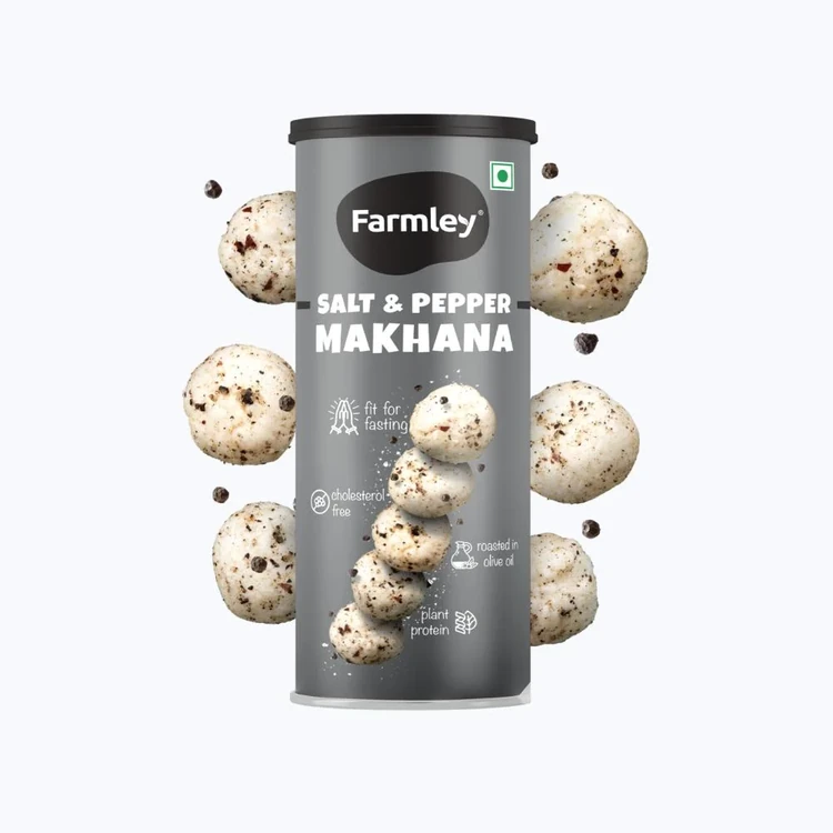 Farmley Rock Salt & Pepper Flavoured Makhana Fit For Fasting