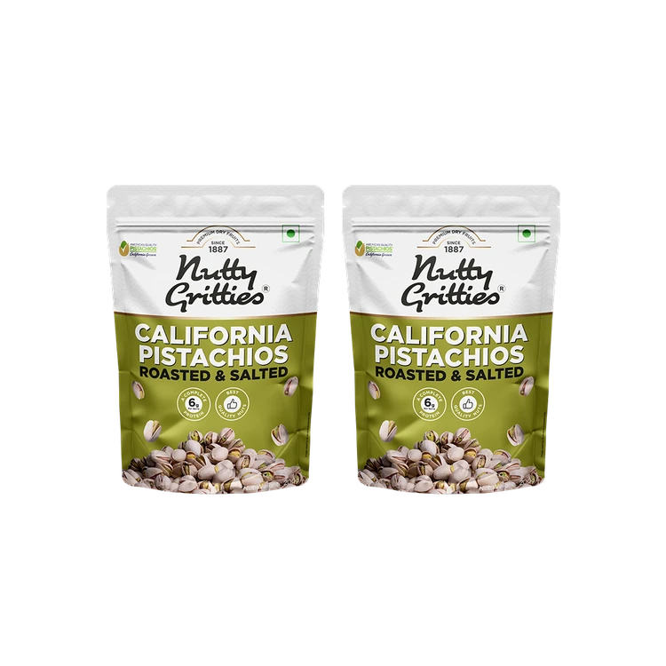 Nutty Gritties Lightly Salted Roasted Pistachios - Pack of 2 (Pista)