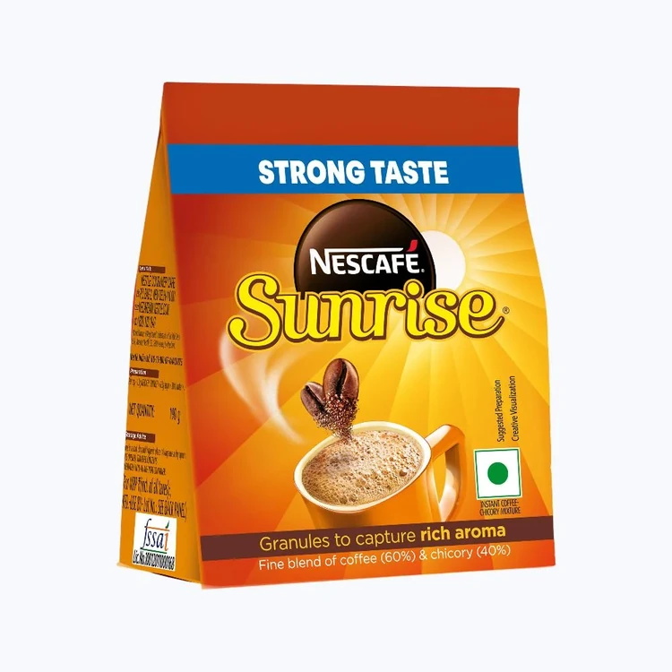 Nescafe Sunrise Instant Coffee Powder, Strong Taste, Coffee-Chicory Mix