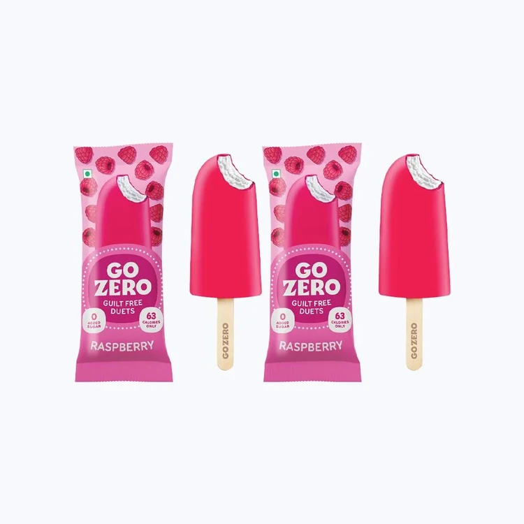 Go Zero Raspberry Duet Low Calorie Guilt Free Ice Cream Stick - Pack of 2