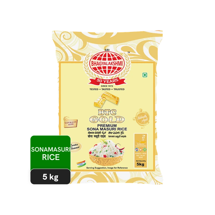 Bhagyalakshmi Premium Gold Raw Sonamasuri Rice (Medium Grain) (Sonamasuri Akki)