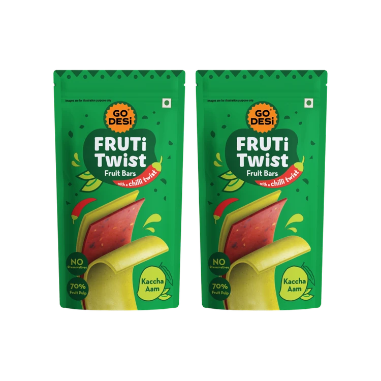 GO DESI Fruti Twist Fruit Bar (Kaccha Aam) - Pack of 2