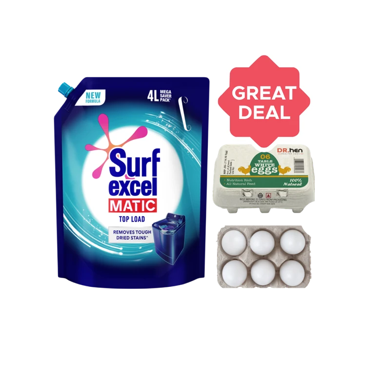 Surf Excel Matic Top Load Liquid Detergent - Free Table White White Eggs