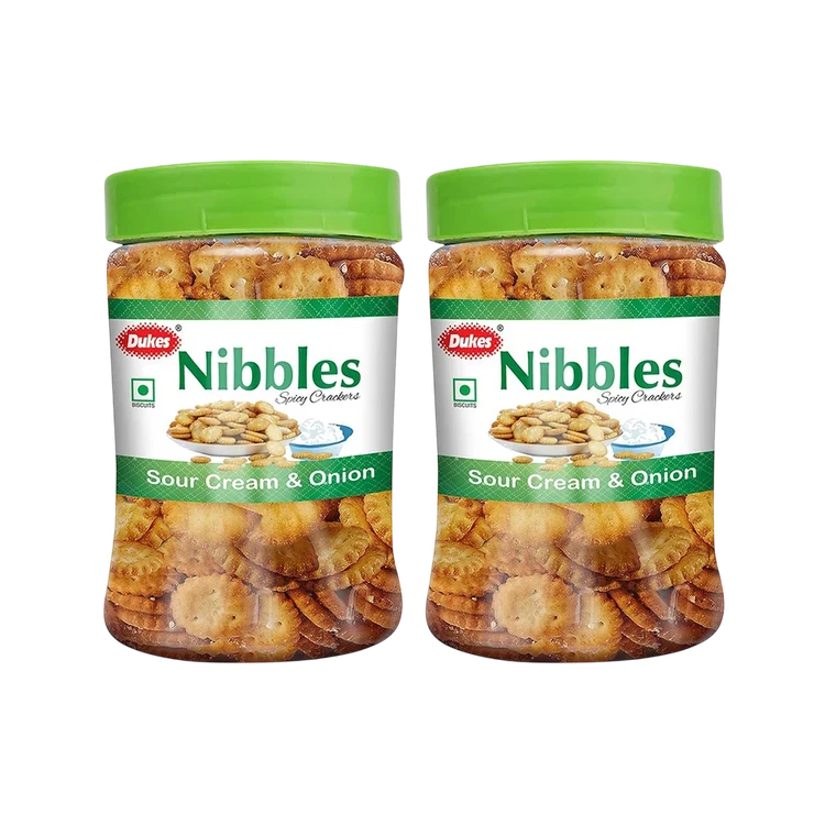 Dukes Nibbles Sour Cream & Onion Sweet & Salty Biscuits - Pack of 2