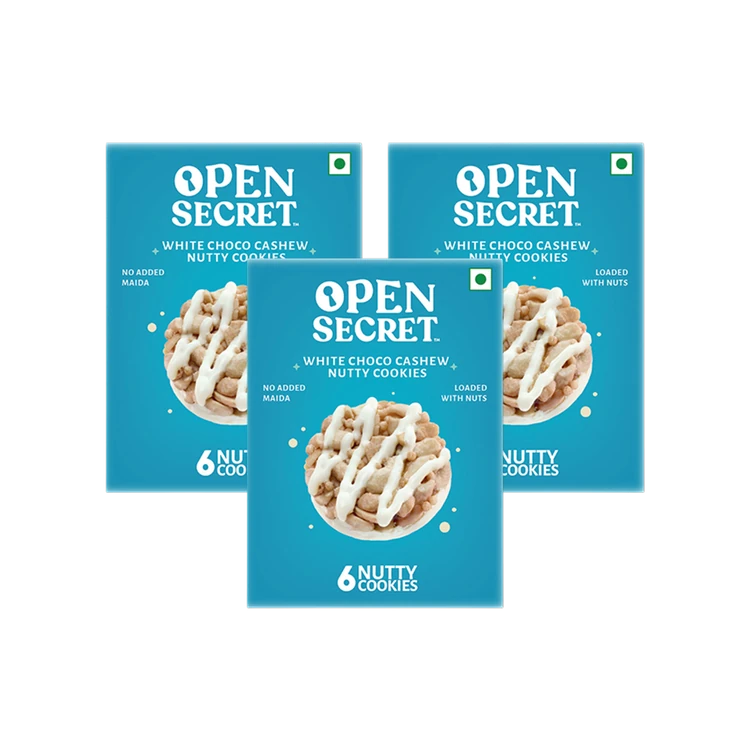 Open Secret White Chocolate Cashew Protein Cookies - Pack of 3