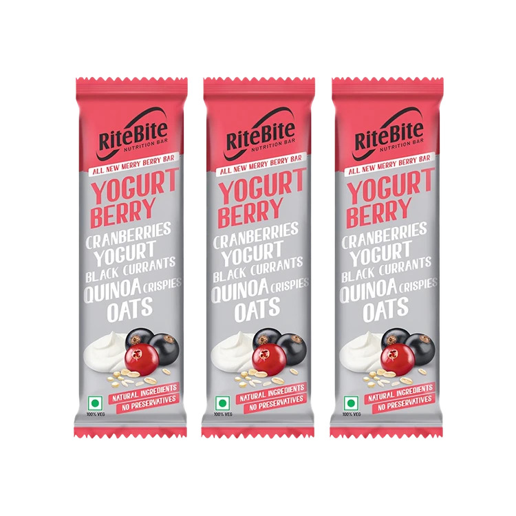RiteBite Yogurt Berry Nutrition Bar - Pack of 3
