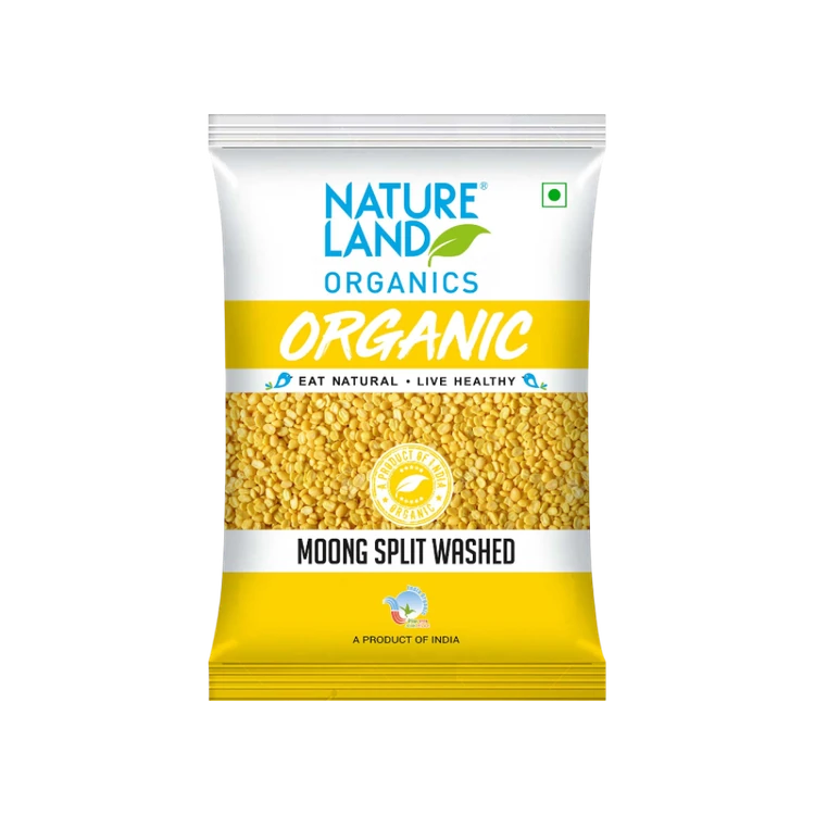 Natureland Organic Moong Dal (Dhuli) Washed Split