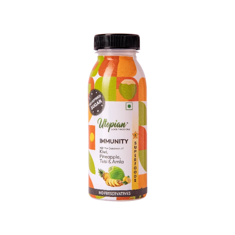 Utopian Immunity Smoothie with Kiwi, Pineapple, Tulsi & Amla