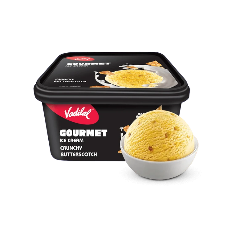 Vadilal Gourmet Crunchy Butterscotch Ice Cream Tub