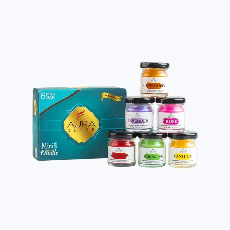 Scented Jar Candle (6 Fragrance) Set by Auradecor