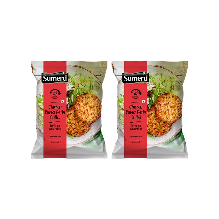 Sumeru Grilled Chicken Burger Patty (Frozen) - Pack of 2