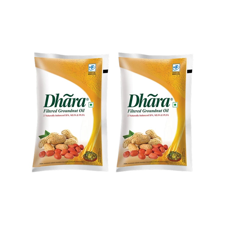 Dhara Filtered Groundnut Oil (0% Trans Fat) - Pack of 2 (Kadale Enne)